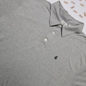 Volcom Polo‎ Shirt Mens Large Gray Short Sleeve Logo Golf Casual Everyday